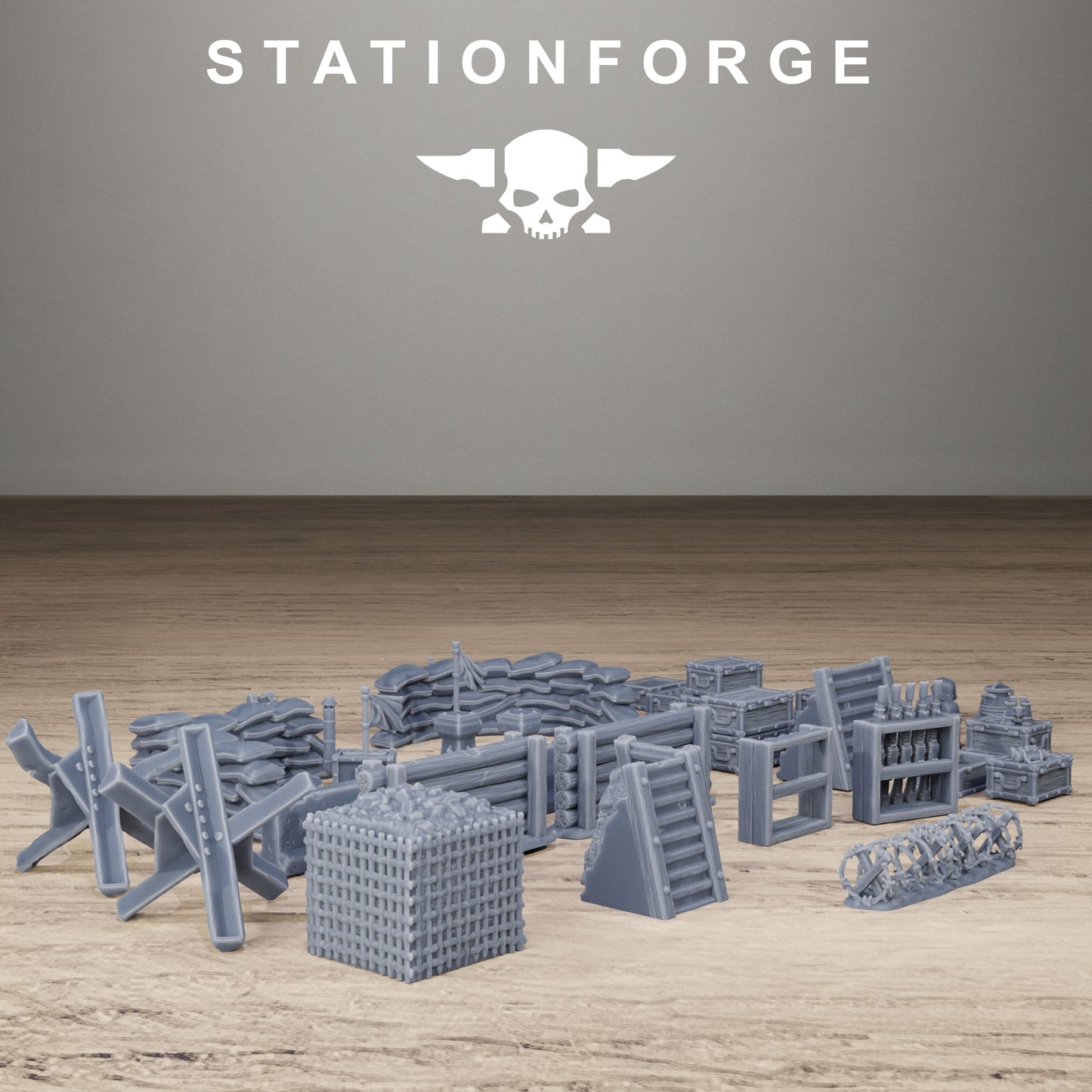 GrimGuard War Terrain Bits | 44-Piece Resin Terrain Set