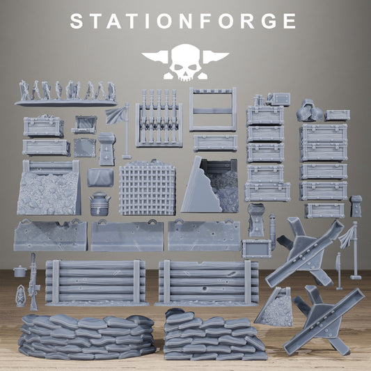 GrimGuard War Terrain Bits | 44-Piece Resin Terrain Set