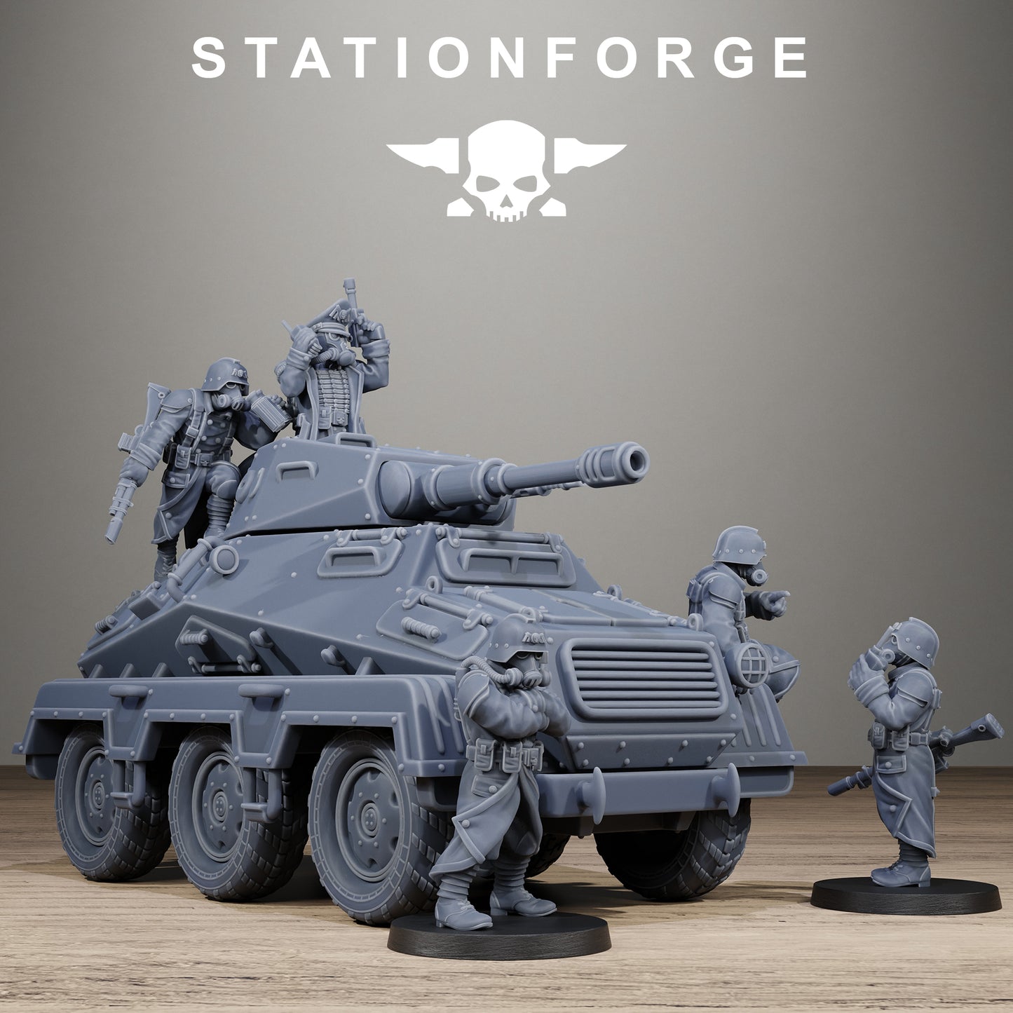 GrimGuard Iron Tank with Crew | Resin Miniature Kit