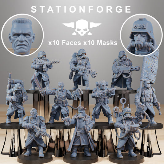 GrimGuard Combatants – Set of 10 | Resin Miniatures