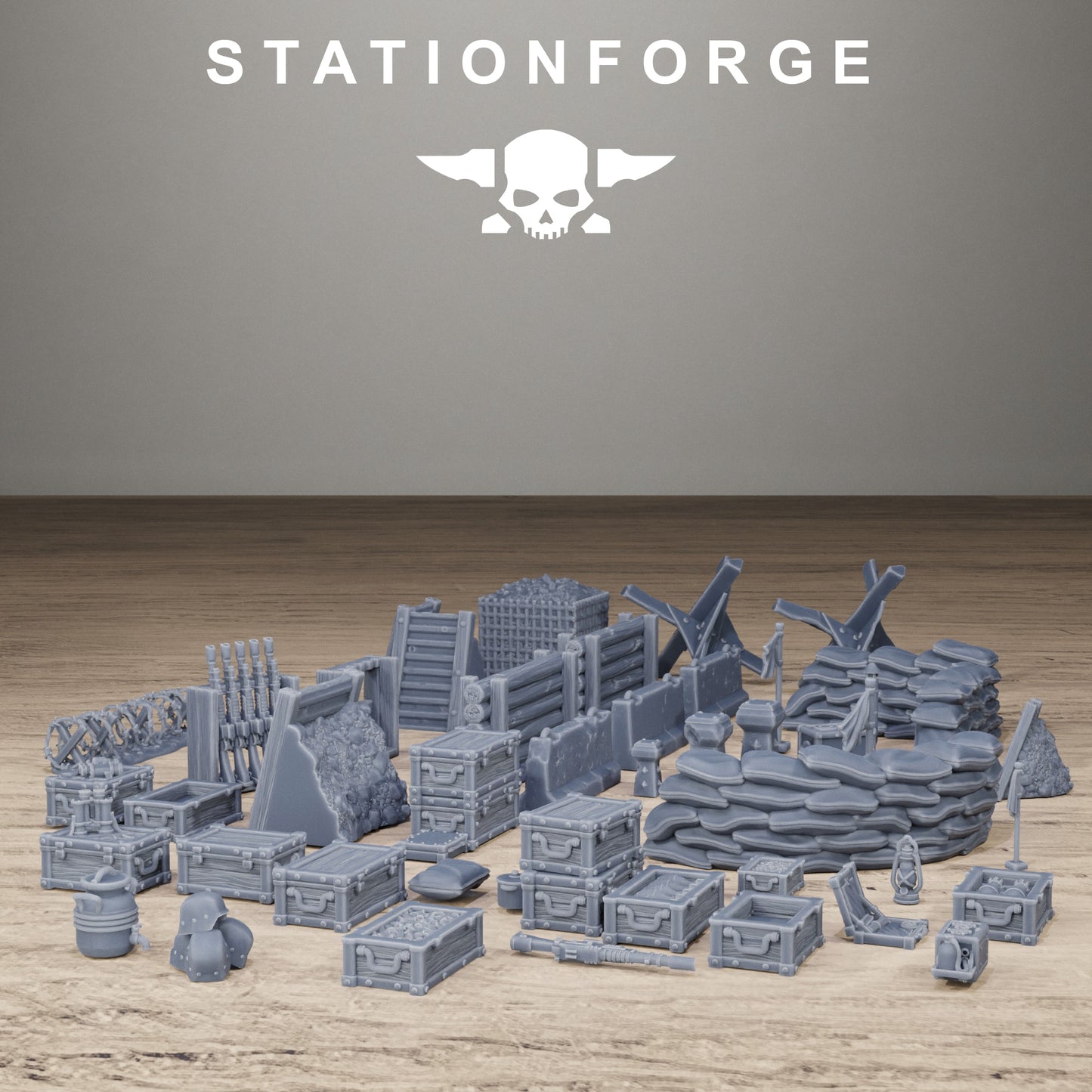 GrimGuard War Terrain Bits | 44-Piece Resin Terrain Set