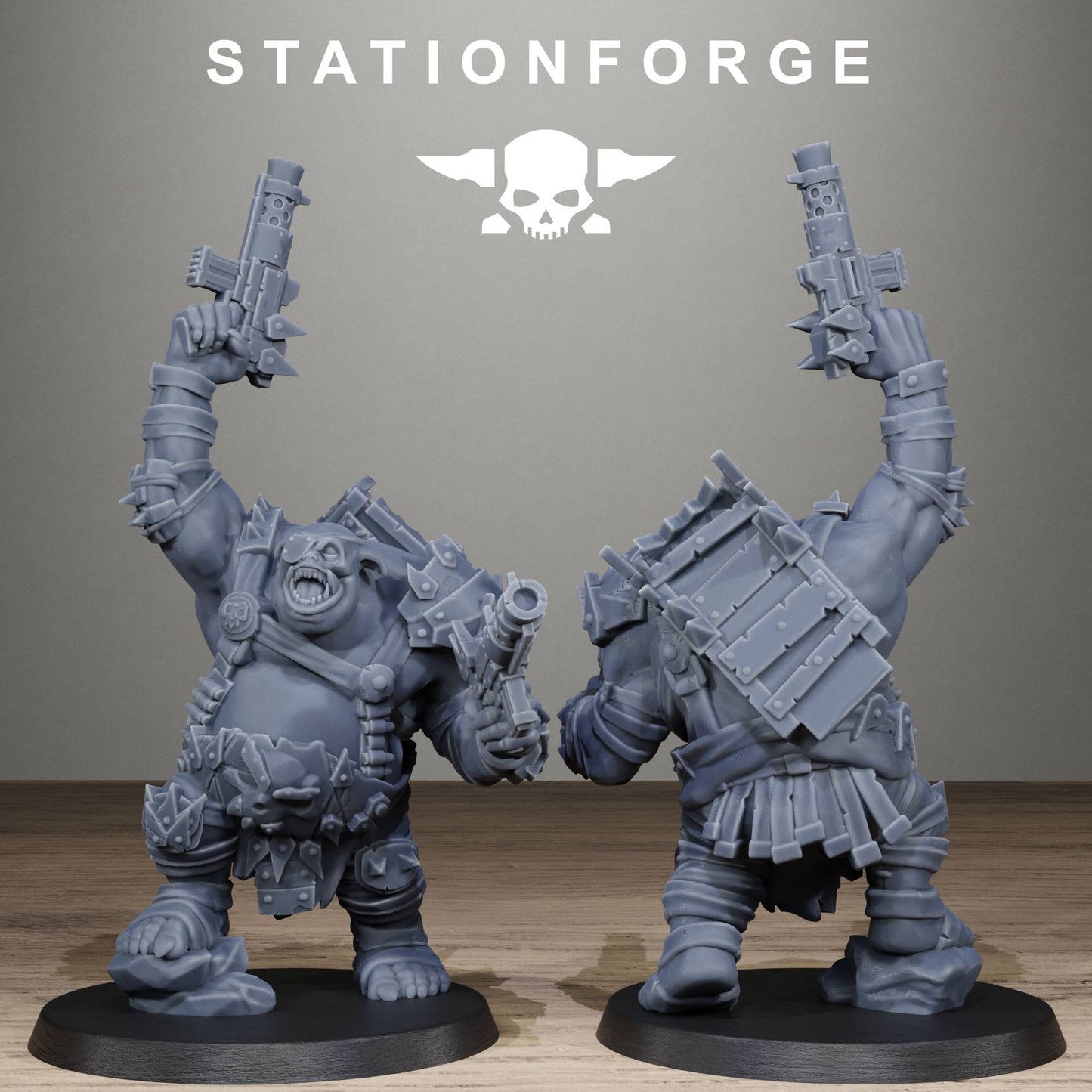 Orkaz Belly Bustas Infantry Resin Miniature Squad by StationForge | 10 Large Sci-Fi Miniatures