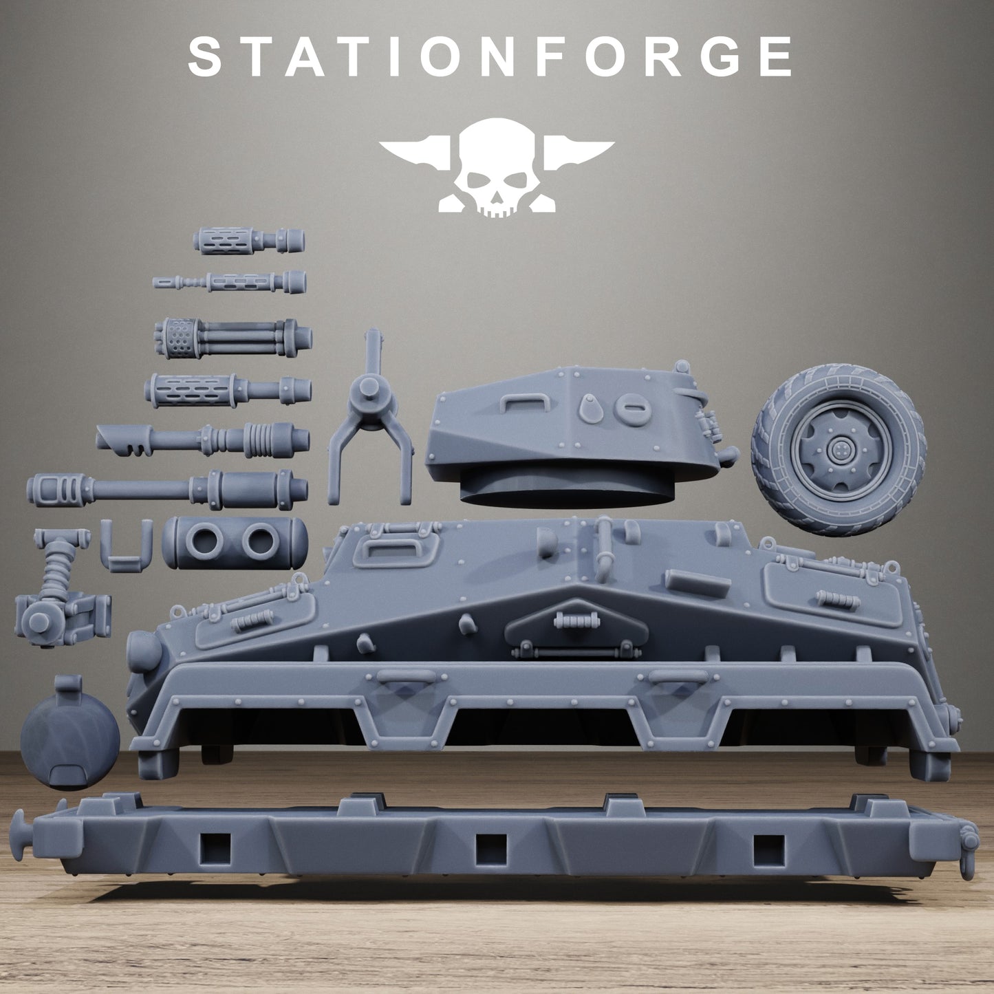 GrimGuard Iron Tank with Crew | Resin Miniature Kit