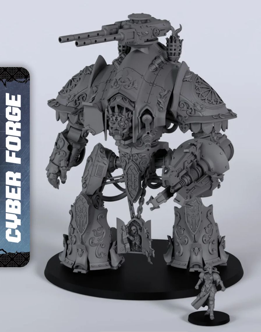 Sisters Sovereign Battle Mech and Pilot | Unpainted Premium Sci-Fi Exo-Walker Kit | 38mm Character Included Elite Tabletop Miniature